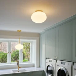 Nuura Deckenleuchte Rizzatto 301, Ø 30 cm messingfarben/opal