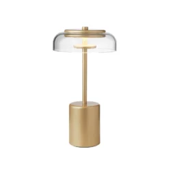 Nuura LED-Akku-Tischlampe Blossi, Höhe 26 cm goldfarben/klar