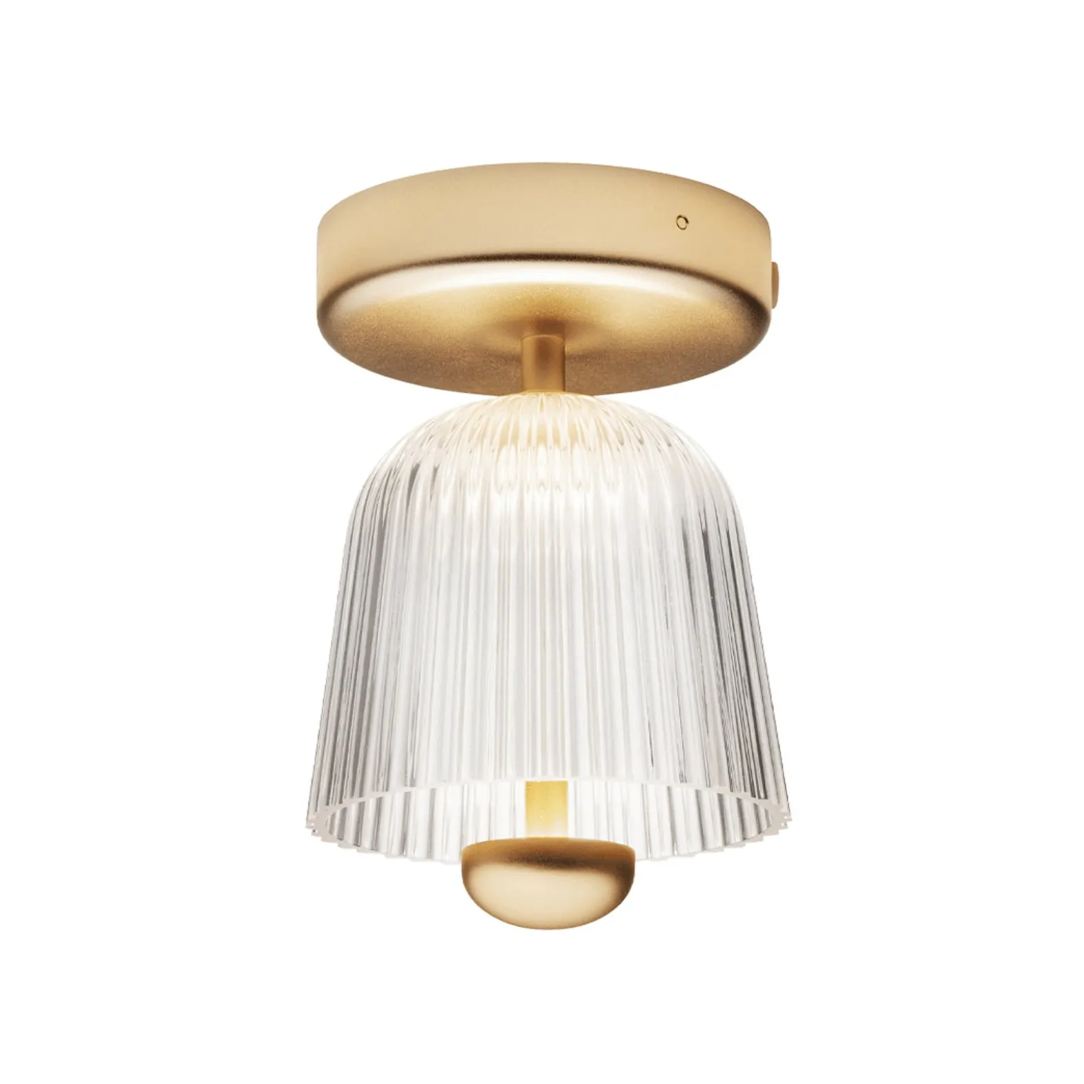 Nuura LED-Deckenlampe Asteea, Ø 12 cm, messingfarben/klar
