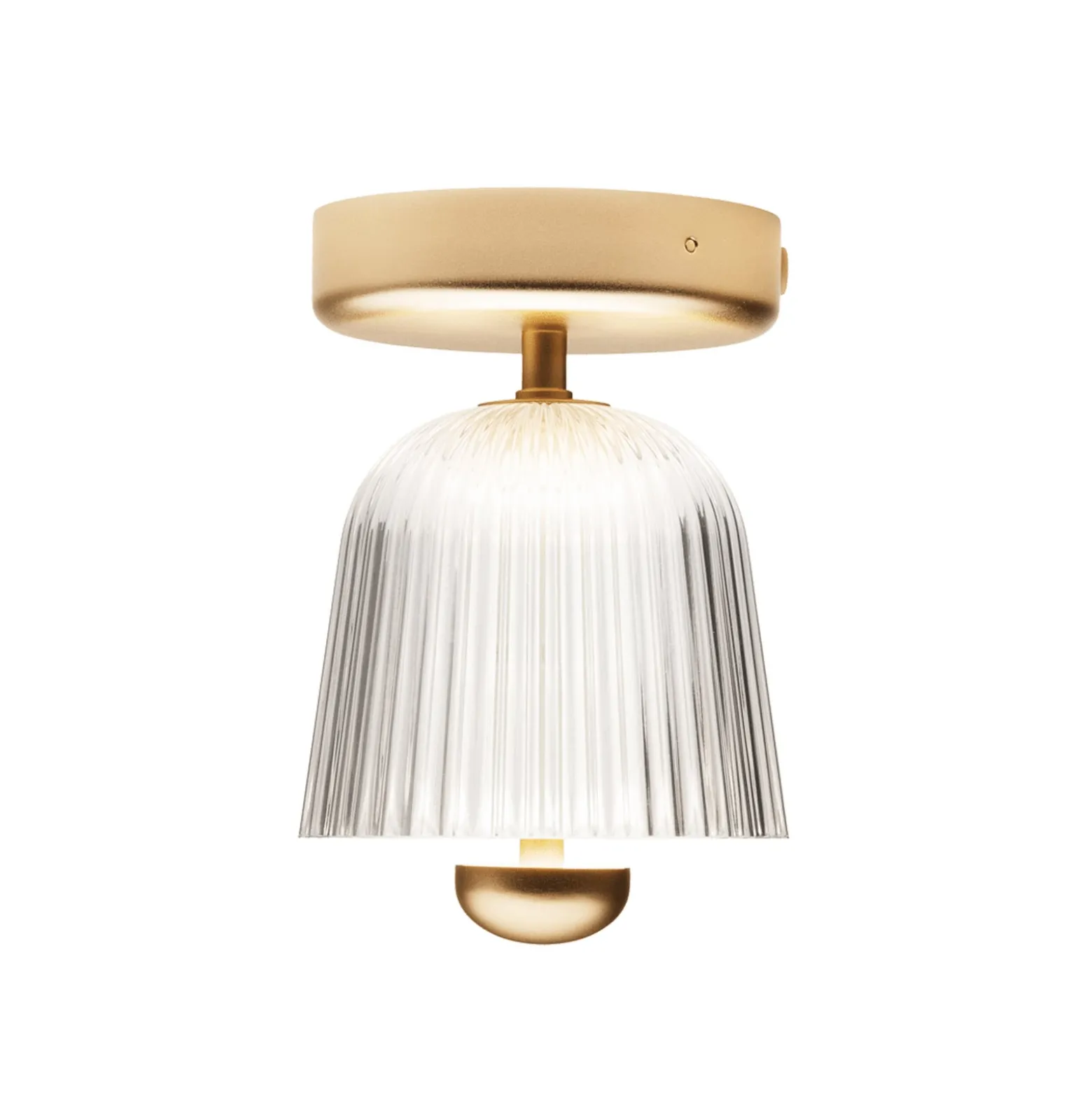Nuura LED-Deckenlampe Asteea, Ø 12 cm, messingfarben/klar