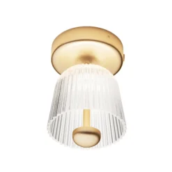 Nuura LED-Deckenlampe Asteea, Ø 12 cm, messingfarben/klar