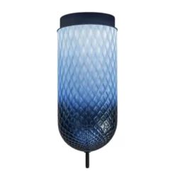 OLEV LED-Deckenlampe Curuba, blau, Glas, Höhe 40 cm, 2.700 K