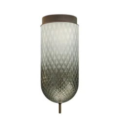 OLEV LED-Deckenlampe Curuba, grau, Glas, Höhe 40 cm, 2.700 K
