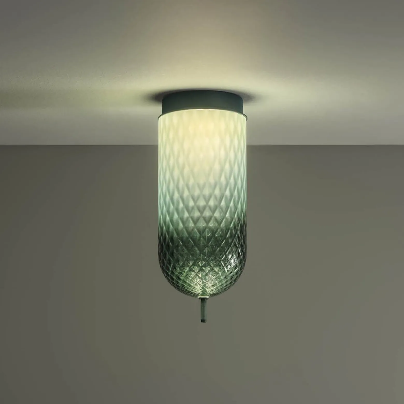 OLEV LED-Deckenlampe Curuba, grün, Glas, Höhe 40 cm, 2.700 K
