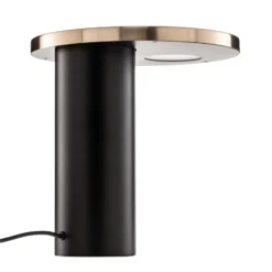 Oluce Cylinda LED-Tischleuchte schwarz-gold