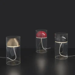 Oluce LED-Tischleuchte Medusa, goldfarben, Glas, Höhe 30 cm