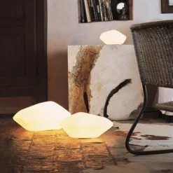 Oluce Stones Dekorationsleuchte, Länge 42 cm
