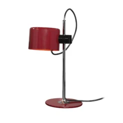 Oluce Tischleuchte Coupé, rot/chom, Metall, Höhe 45 cm, E27