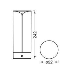 OSRAM Akku-Tischlampe ENDURA STYLE DECOR FILAMENT grau, IP54