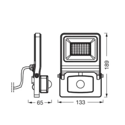 OSRAM Außenstrahler ENDURA FLOOD, grau, Sensor 30 W 840 IP44