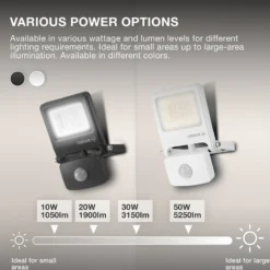OSRAM Außenstrahler ENDURA FLOOD, grau, Sensor 30 W 830 IP44