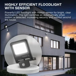 OSRAM Außenstrahler ENDURA FLOOD, grau, Sensor 30 W 830 IP44
