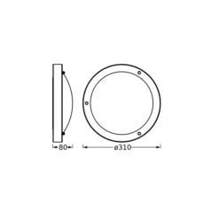 OSRAM Deckenlampe BATHROOM, chrom, Ø 31 cm, Metall/Glas IP44
