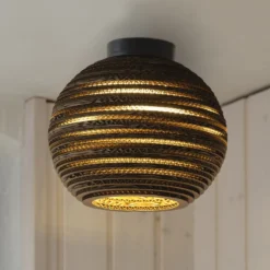 OSRAM Deckenleuchte BALL, braun, Ø 26 cm, Wellpappe, E27