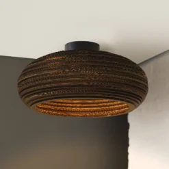 OSRAM Deckenleuchte DROP, braun, Ø 40 cm, Wellpappe, E27