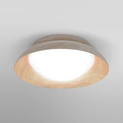 OSRAM Deckenleuchte ORBIS MILAN, holz, Ø 31 cm, Metall/Glas