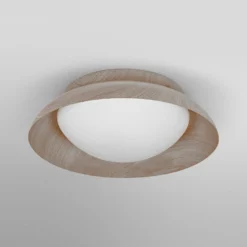 OSRAM Deckenleuchte ORBIS MILAN, holz, Ø 31 cm, Metall/Glas