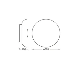 OSRAM Deckenleuchte ORBIS MILAN, schwarz Ø 31 cm Metall/Glas