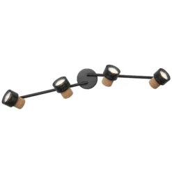 OSRAM Deckenstrahler CORK, schwarz, 4 Spots GU10-LED 927 dim