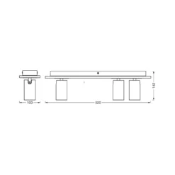 OSRAM Deckenstrahler MERCURY schwarz 3-Spot GU10-LED 927 dim