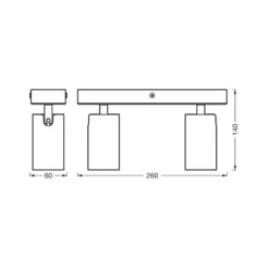 OSRAM Deckenstrahler OCTAGON schwarz 2-flg. GU10-LED 927 dim