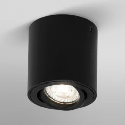 OSRAM Deckenstrahler ROUND, schwarz, Ø 8 cm, Metall, GU10