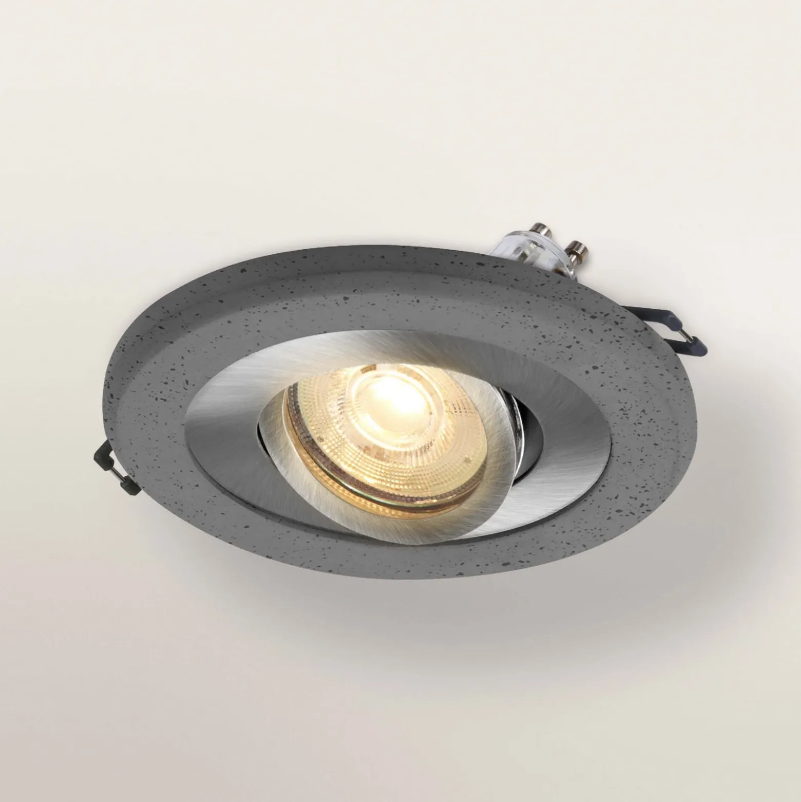 OSRAM Einbauspot, beton dunkel/nickel, Ø 12 cm, GU10-LED