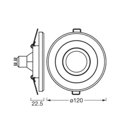 OSRAM Einbauspot, beton dunkel/nickel, Ø 12 cm, GU10-LED
