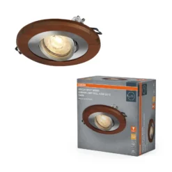 OSRAM Einbauspot, holz dunkel/nickel, Ø 12 cm, GU10-LED