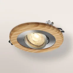 OSRAM Einbauspot, holz hell/nickel, Ø 12 cm, GU10-LED