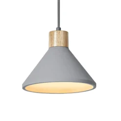 OSRAM Hängelampe CONCRETE WOOD, grau, Ø 22 cm, Beton, E27