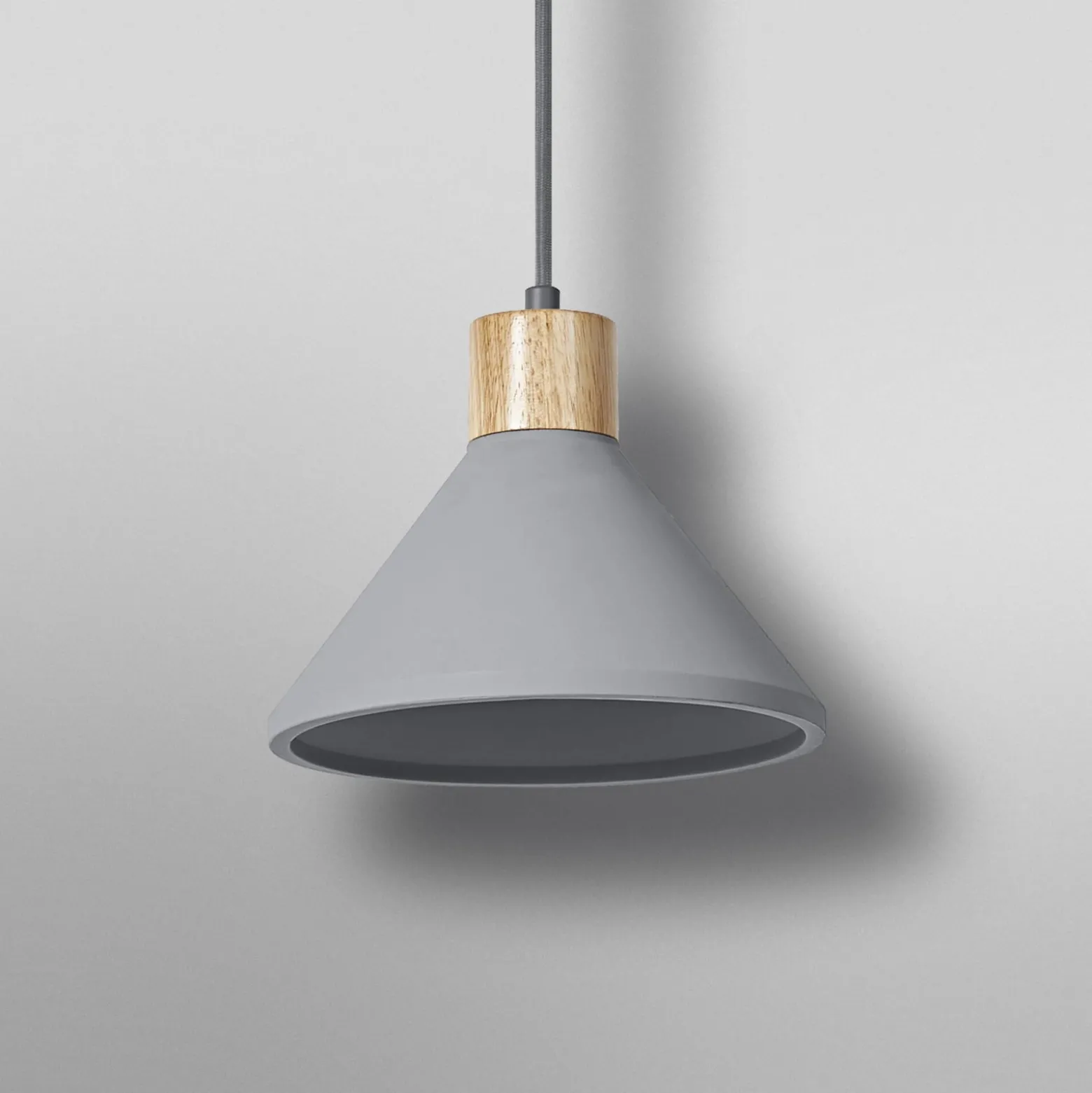OSRAM Hängelampe CONCRETE WOOD, grau, Ø 22 cm, Beton, E27