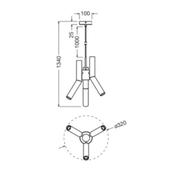 OSRAM Hängeleuchte Decor Straw, 3-fl., Stahl, bunt, E27