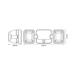 OSRAM LED-Außenwandstrahler DOUBLE, 2-flg., weiß, Batterie
