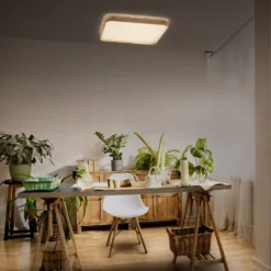 OSRAM LED-Deckenlampe ORBIS ALICIA, 29 x 29 cm holz clickdim