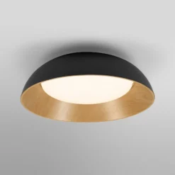 OSRAM LED-Deckenlampe ORBIS ALVA, schwarz/Holzdekor, Ø 51 cm