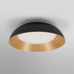 OSRAM LED-Deckenlampe ORBIS ALVA, schwarz/Holzdekor, Ø 51 cm