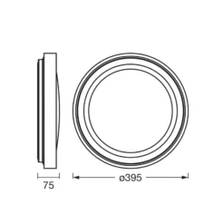 OSRAM LED-Deckenlampe ORBIS GLORIE weiß/holz Ø 40cm clickdim