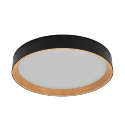 OSRAM LED-Deckenlampe ORBIS LARIOS, schwarz/holz Ø 49 cm dim