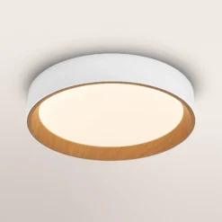 OSRAM LED-Deckenlampe ORBIS LARIOS, weiß/holz Ø 29 cm, dim