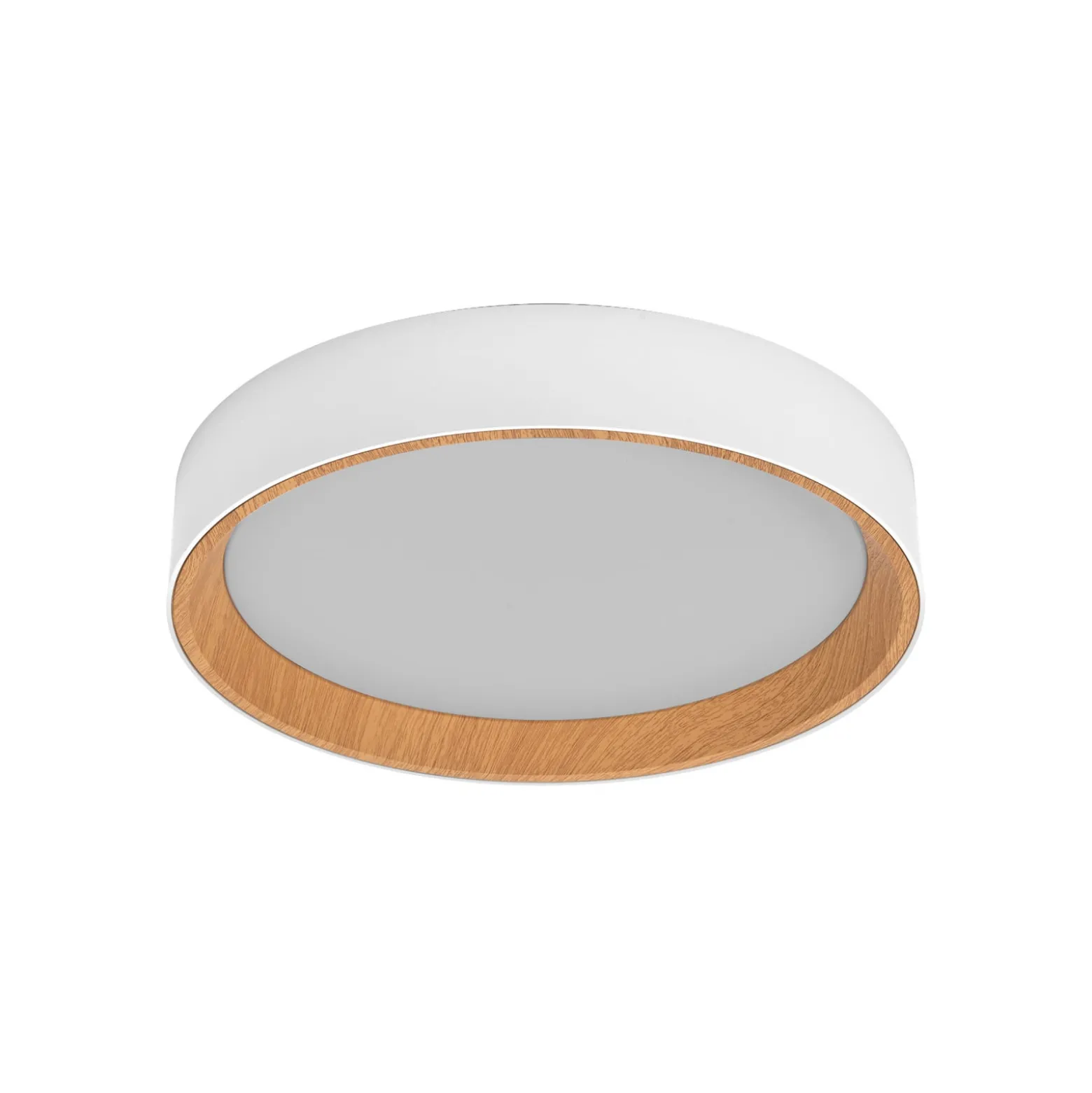OSRAM LED-Deckenlampe ORBIS LARIOS, weiß/holz Ø 29 cm, dim
