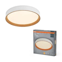OSRAM LED-Deckenlampe ORBIS LARIOS, weiß/holz Ø 49 cm, dim