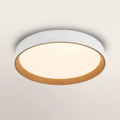 OSRAM LED-Deckenlampe ORBIS LARIOS, weiß/holz Ø 49 cm, dim