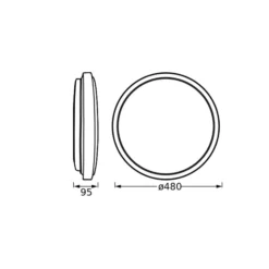 OSRAM LED-Deckenlampe ORBIS LONDON, schwarz, Ø 48 cm, Metall
