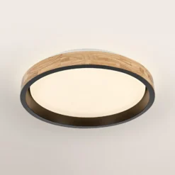 OSRAM LED-Deckenlampe ORBIS MARIANO holz/schwarz Ø 51 cm dim