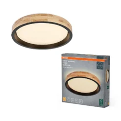 OSRAM LED-Deckenlampe ORBIS MARIANO holz/schwarz Ø 41 cm dim
