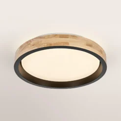 OSRAM LED-Deckenlampe ORBIS MARIANO holz/schwarz Ø 41 cm dim
