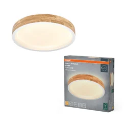 OSRAM LED-Deckenlampe ORBIS MARIANO, holz/weiß, Ø 41 cm, dim