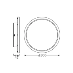 OSRAM LED-Deckenleuchte BATHROOM, schwarz, Ø 30 cm, IP44 CCT