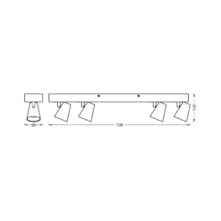 OSRAM LED-Deckenleuchte NEPTUNE, CLICK-SELECT, 4 Spots, weiß